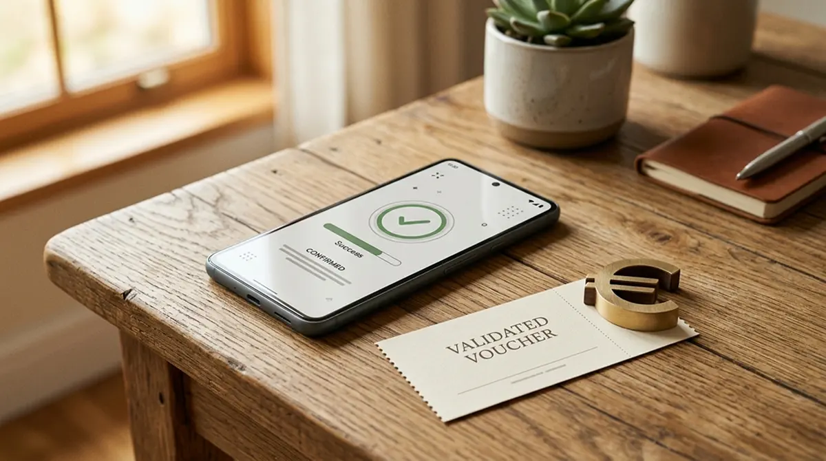 Kleine Einzahlung von 15 Euro per Prepaid-Guthaben und E-Wallet