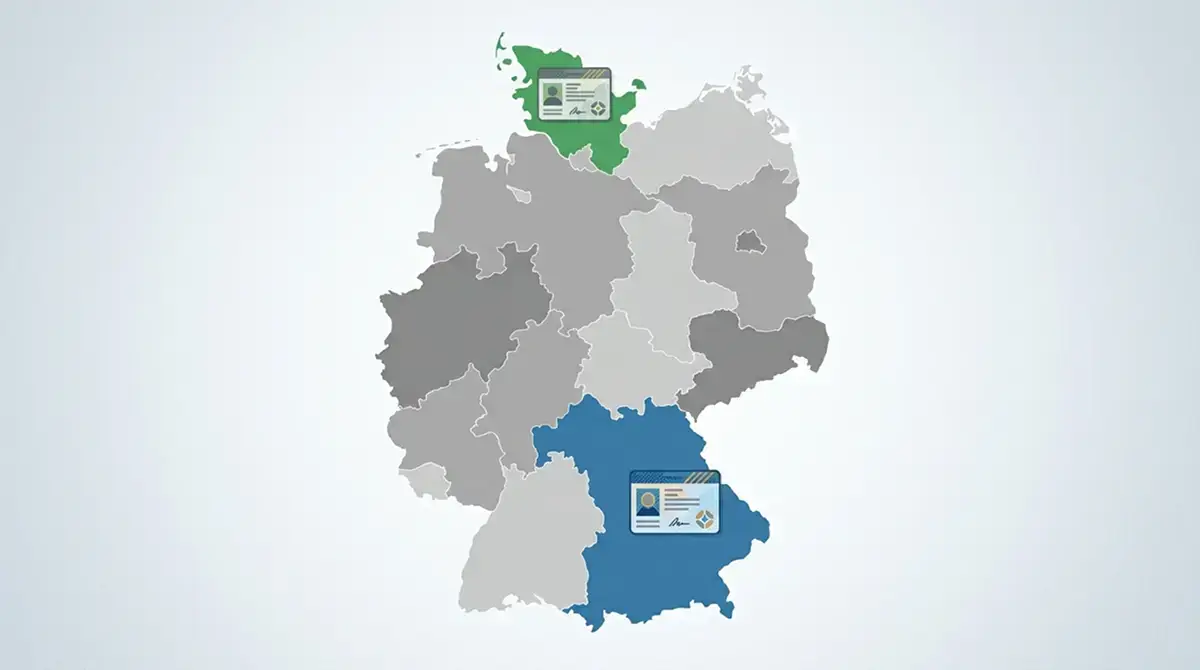 Regulatorische Karte mit deutschen Bundesländern und Lizenzstatus für Live Casino