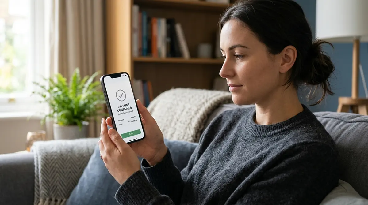 Spieler zahlt per Face ID mit Apple Pay auf dem iPhone im Online Casino ein