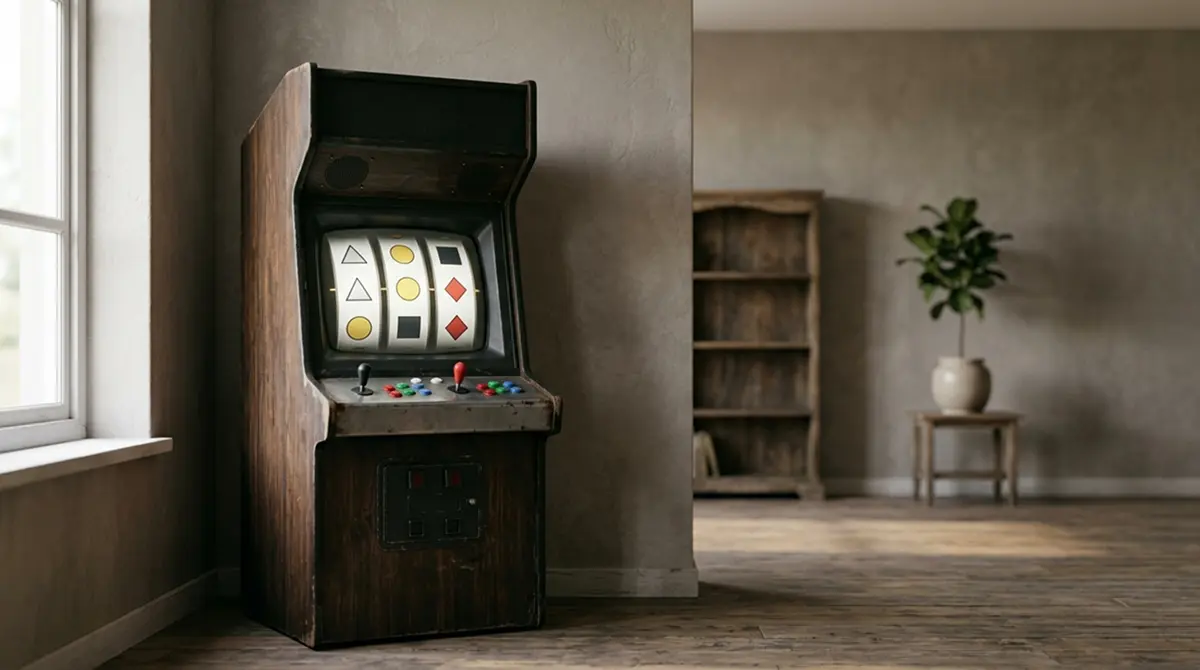 Spielautomat mit klassischen Symbolen als Sinnbild für Merkur-Automaten im lizenzierten deutschen Angebot