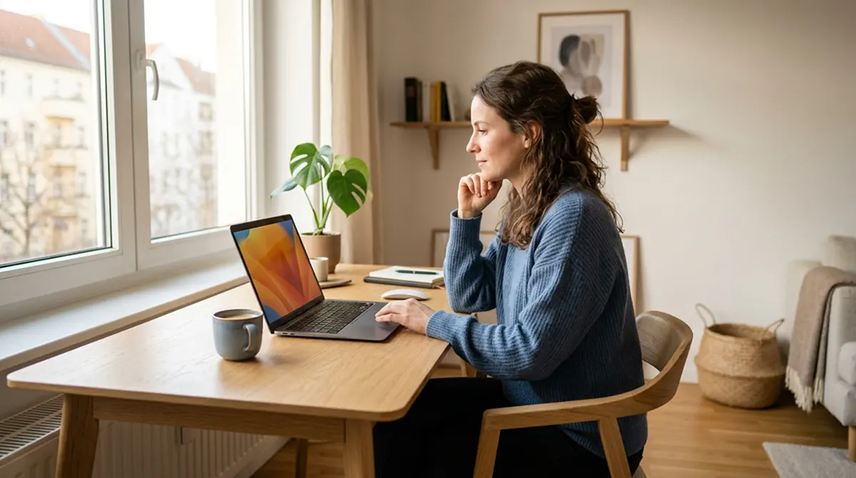 Spieler am Laptop wählt eine legale Online-Spielothek in Deutschland