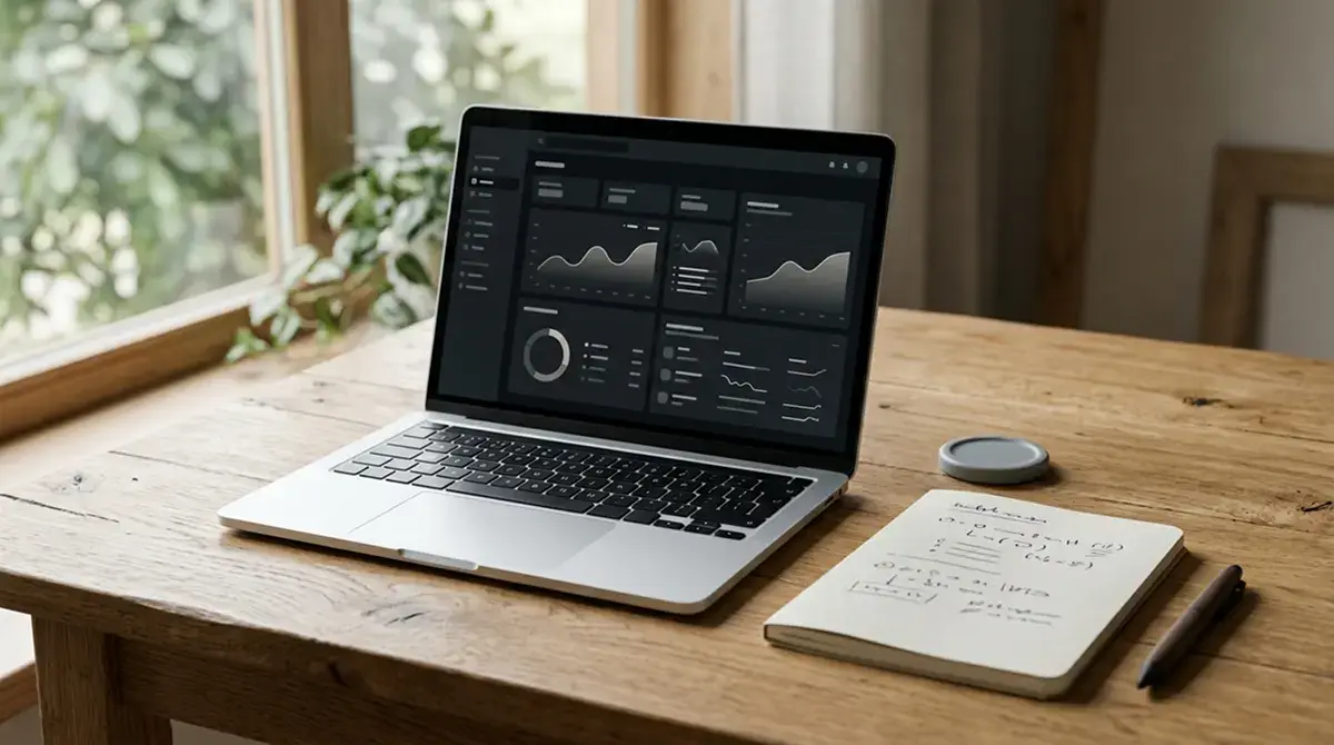 Arbeitsplatz mit Notebook und Notizen zum Binance Coin Casino Vergleich