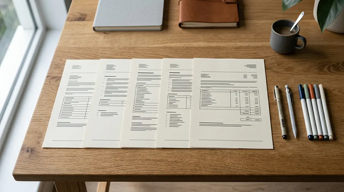 Neutrale Angebotsblätter für den Vergleich von Bonusbedingungen