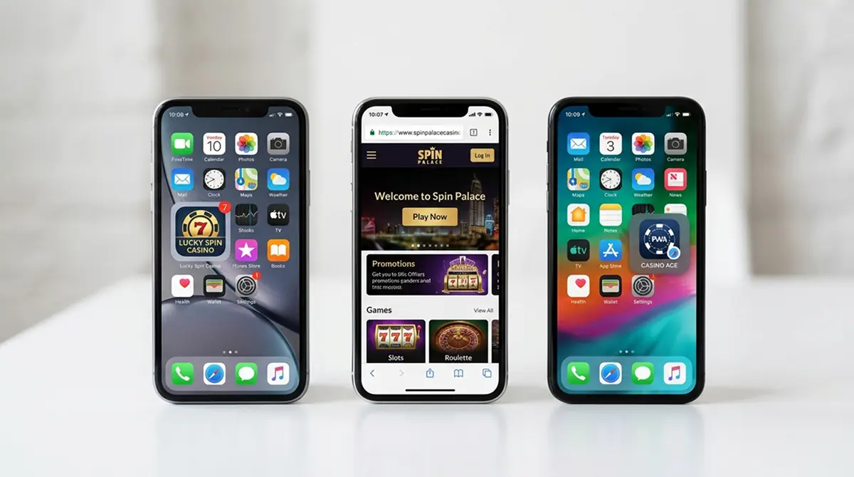 Drei Smartphones zeigen verschiedene Zugriffsmethoden