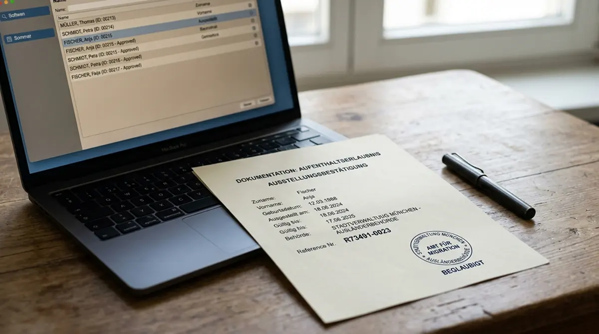 Neutrales deutsches Lizenzdokument mit Stempel als Symbol für die GGL-Whitelist-Prüfung