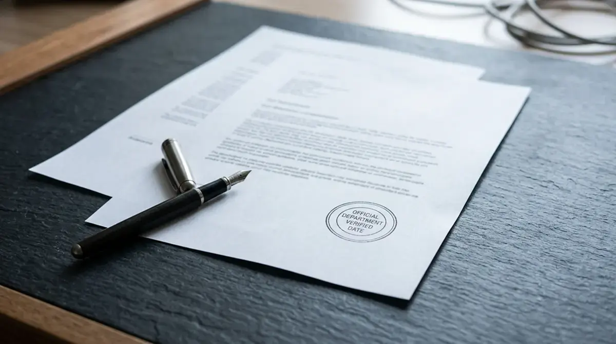 Amtliches Dokument mit Stempel als Sinnbild für die deutsche Erlaubnis der Anbieter