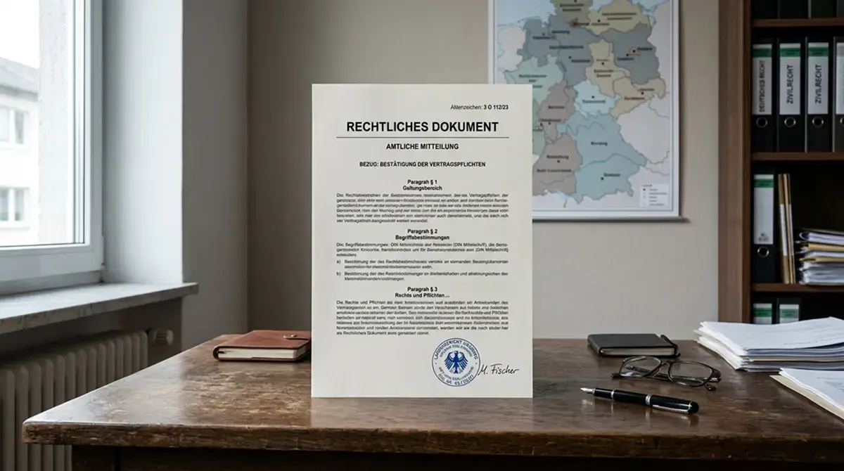 Dokument mit GGL-Logo und Paragraphenzeichen symbolisiert deutsche Glücksspiel-Regulierung