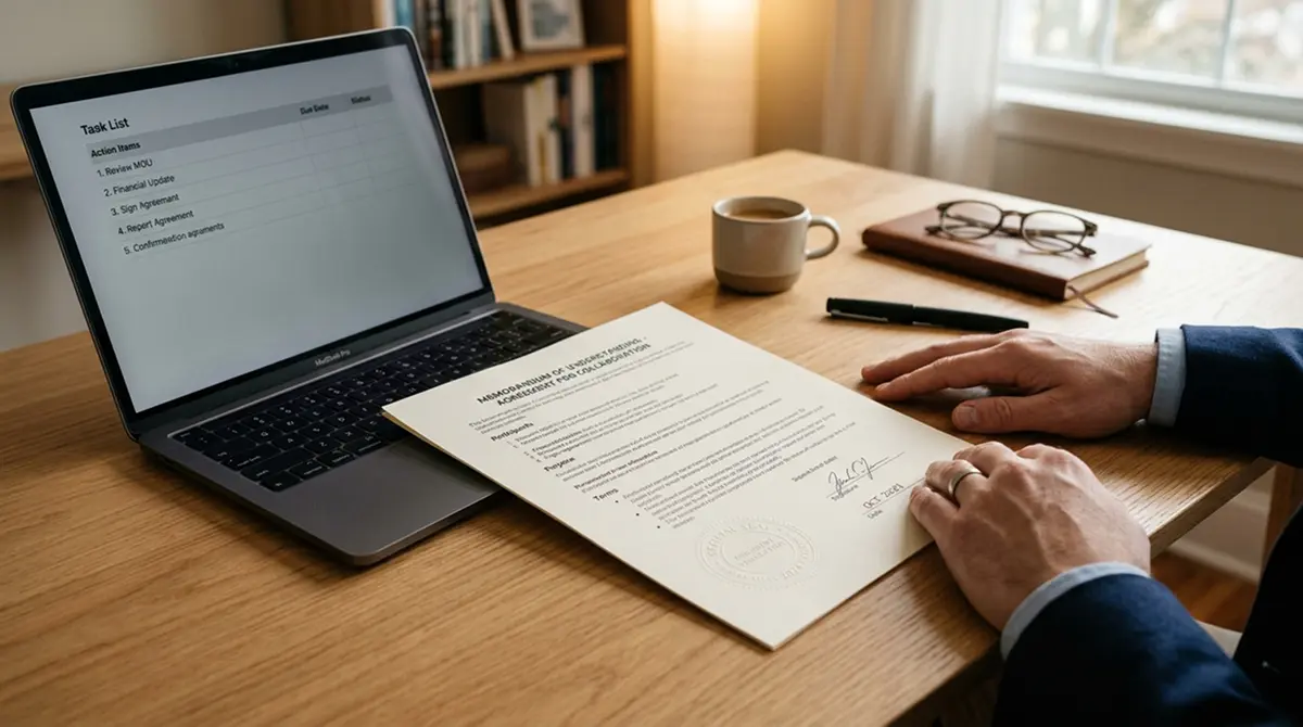 Amtliches Dokument mit Stempel neben einem Laptop als Sinnbild für die deutsche Glücksspiellizenz
