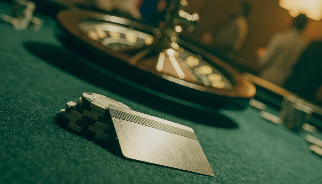American Express Karte auf Casinotisch mit Jetons