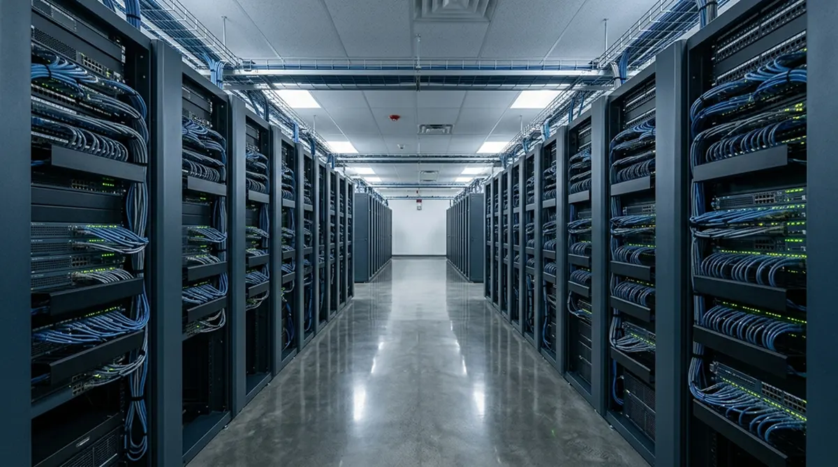 Serverraum mit Netzwerkverbindungen als Sinnbild für die zentrale Limitdatei