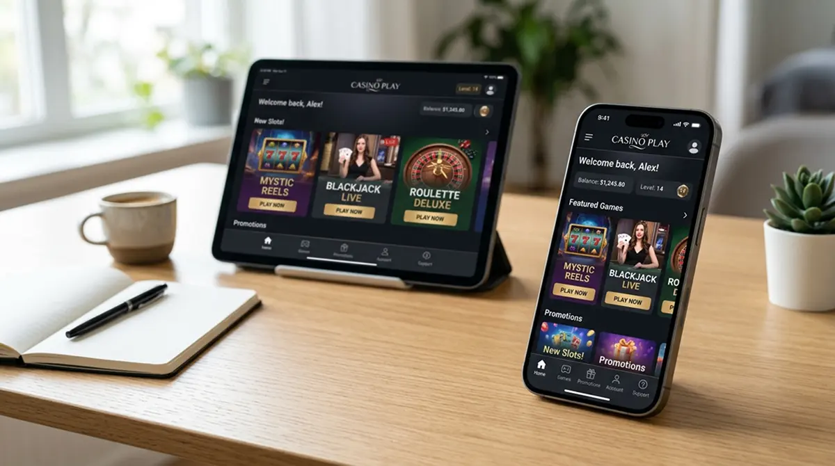 Mobile Casino App auf Smartphone