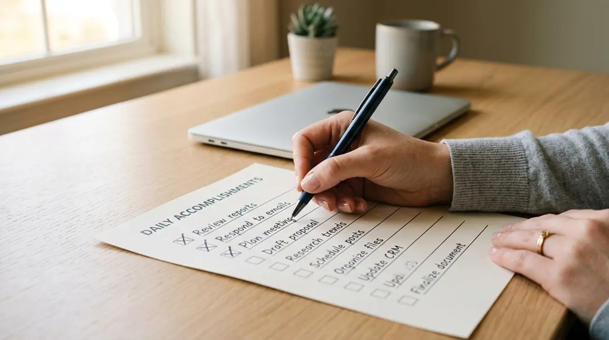 Person prüft mit Stift eine Checkliste zur Auswahl eines seriösen Online Casinos mit MuchBetter