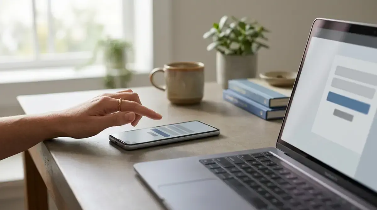 Smartphone und Laptop mit neutralen Zahlungsoberflächen als Sinnbild für PayPal und Paysafecard im deutschen Casino
