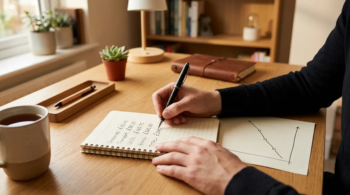 Umsatzbedingungen eines 40-Euro-Bonus mit Stift und Notizblock nachrechnen