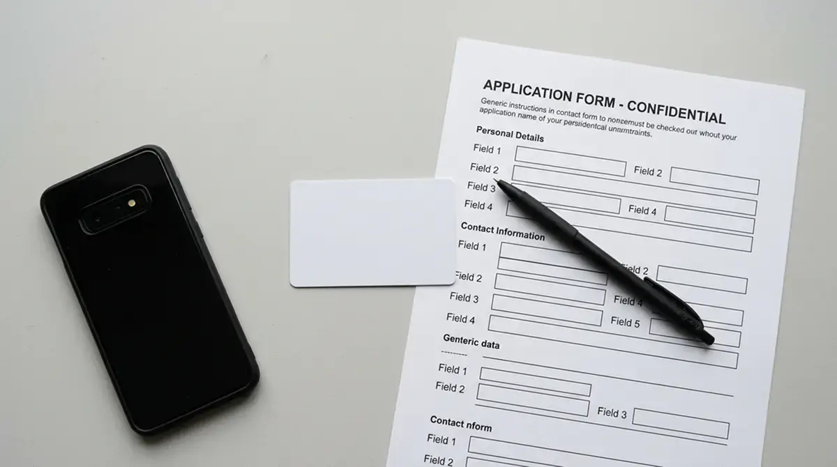 Ausweisdokument und Formular als Sinnbild für die Verifizierung vor der Auszahlung