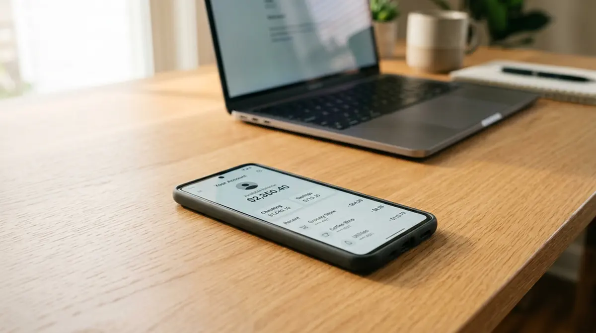 Smartphone mit neutraler Banking-Oberfläche für eine Einzahlung von 30 Euro im Casino